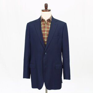J. Hilburn 44L Navy Blazer Sport Coat Jacket 2-Button Herringbone Y587